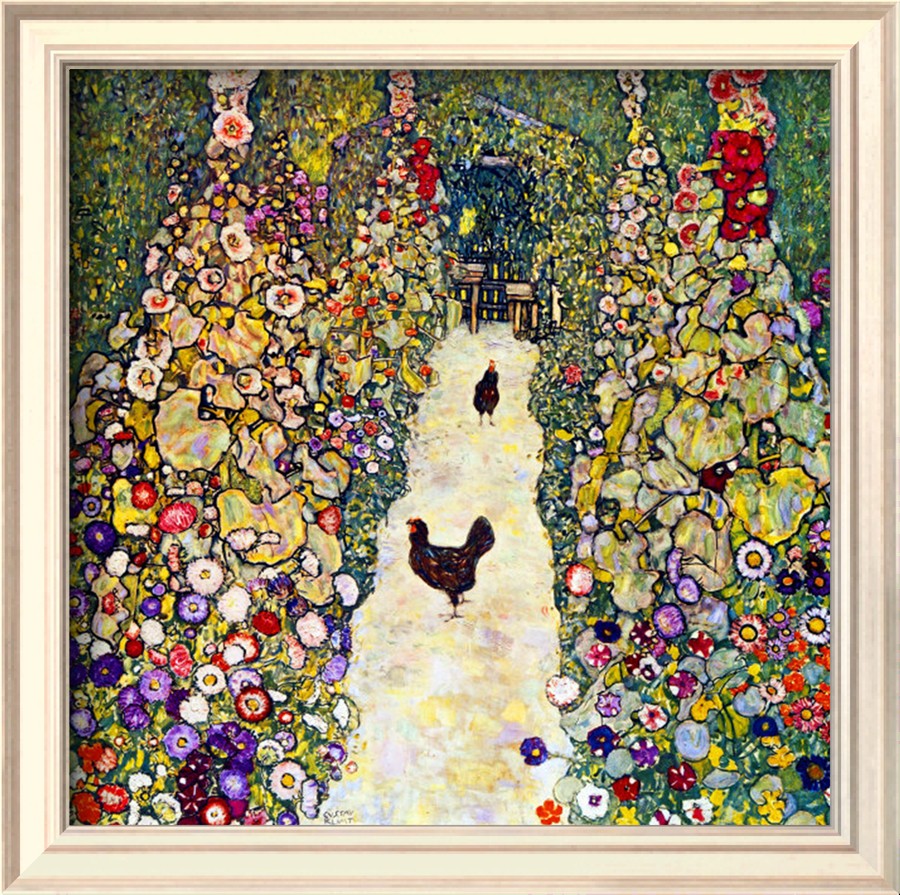 Gardenpath with Hens, 1916 - Gustav Klimt Paintings